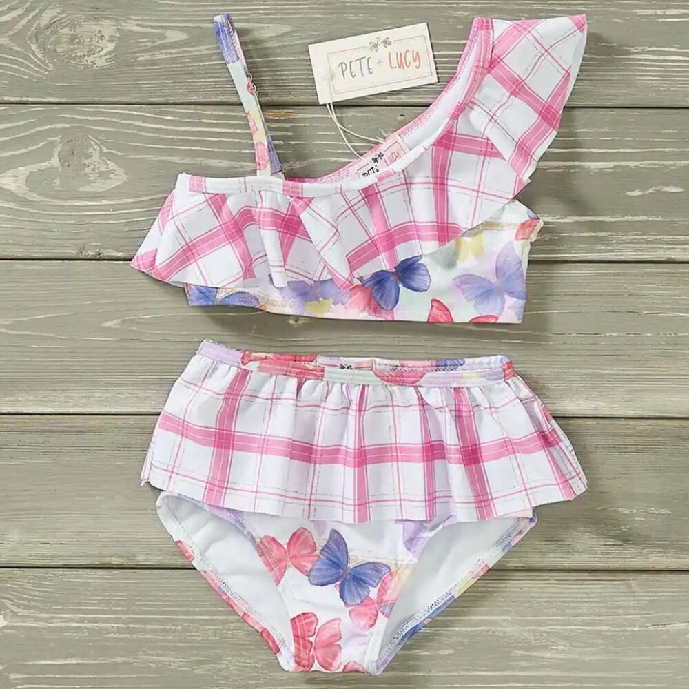 Pete+Lucy Swim Free Like a Butterfly NWT Two Piece Sz 0-6 mos.